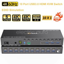 2025 Novo 10x1 4K HDMI KVM Switch EDID Emulação 10 Portas 10 Computadores 1 Monitor comprar usado  Enviando para Brazil
