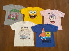 Camisetas 5 peças Bob Esponja camisetas em excelente estado usado tamanho 10 12 grandes  comprar usado  Enviando para Brazil
