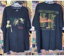 Camiseta preta Hole Celebrity Skin Tour banda concerto Courtney Love 1999 NH8524 comprar usado  Enviando para Brazil