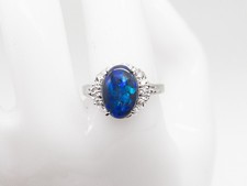 Anel de banda de platina designer US$ 6000 3 quilates diamante opala preta natural 6 g comprar usado  Enviando para Brazil