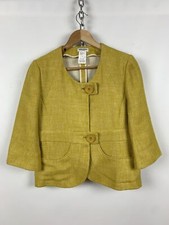 Blazer Feminino Vintage Sonia Rykiel Paris Linho Amarelo Tamanho 40 comprar usado  Enviando para Brazil