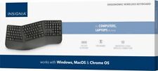 Insignia - Teclado de membrana ergonômico sem fio tamanho completo - Preto comprar usado  Enviando para Brazil
