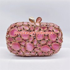 Usado, Caixa de opala de cristal rosa festa noite casamento bolsa de embreagem nupcial Minaudiere C82 comprar usado  Enviando para Brazil