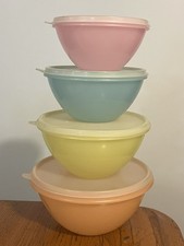 Lote antigo Tupperware conjunto de tigelas e tampas de aninhamento pastel Wonderlier 233 234 235 236 comprar usado  Enviando para Brazil