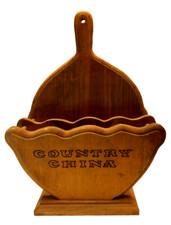 Usado, Porta-placa de papel de madeira vintage fazenda casa campo porcelana 2 compartimentos comprar usado  Enviando para Brazil
