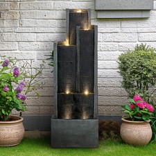Fonte de água elegante com água em cascata e luzes LED para serenidade externa comprar usado  Enviando para Brazil