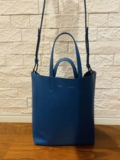 Bolsa de mão Celine 2 vias bolsa de ombro Cabas pequena couro azul enviada do Japão comprar usado  Enviando para Brazil