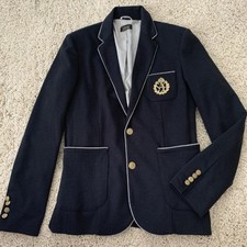Blazer ZARA MAN Sport Moda Masculino Grande Dois Botões Azul Marinho Crista Botões Dourados Tubulação, usado comprar usado  Enviando para Brazil