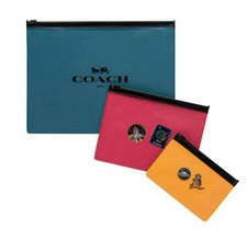 Coach Rexy Space 3 peças estojo plástico com zíper bolsa de armazenamento transparente NASA Shuttle comprar usado  Enviando para Brazil
