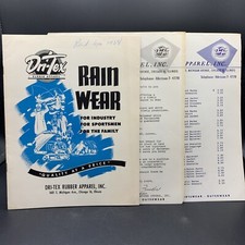 1950's Dri-Tex Rubber Rain Apparel Catálogo e Carta de Apresentação e Lista de Preços-Chicago comprar usado  Enviando para Brazil