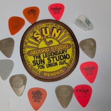 LOTE X13 palhetas de guitarra + adesivo Sun Record Studio Memphis Tortex Dunlop Herco 50 E2 comprar usado  Enviando para Brazil