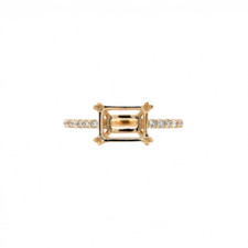 Anel feminino semi-montagem prata esterlina 925 corte esmeralda 8X6 mm comprar usado  Enviando para Brazil