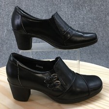 Botas femininas GH Bass & Co salto Tatiana 8 M botas de tornozelo couro preto slip on comprar usado  Enviando para Brazil