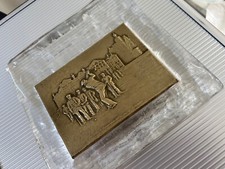 TROFÉU/PLACA ANTIGA DE GOLFE CAMPO ANTIGO RELEVO DE METAL EM VIDRO MOLDADO comprar usado  Enviando para Brazil