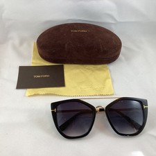 Usado, Óculos de sol feminino Tom Ford borboleta TF0648 preto e dourado com estojo (K1) W#659 comprar usado  Enviando para Brazil