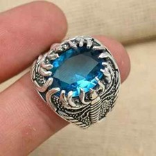 Anel masculino topázio azul prata esterlina 925 designer escorpião todos os tamanhos D12 comprar usado  Enviando para Brazil