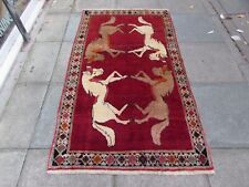 Vintage Tradicional Mano Hecho Oriental Gabbe Lana Rojo Tapete 201x111cm Caballo comprar usado  Enviando para Brazil