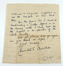Signed letter winston for sale  GLOUCESTER