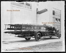 1920s Combate a Incêndios Motorizado Gancho e Escada Motor Aéreo Vidro Foto Negativa comprar usado  Enviando para Brazil