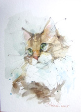 Kleines aquarell katze gebraucht kaufen  Dresden