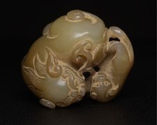 raro antigo chinês hetian jade esculpido Brave Tropas Pixiu femgshui estátua animal, usado comprar usado  Enviando para Brazil