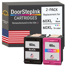 Cartucho de tinta compatível DoorStepInk para HP 60XL cor preta 2 PK EUA comprar usado  Enviando para Brazil