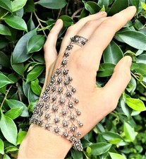 Usado, Pulseira de corrente de prata esterlina anel escravo envoltório em torno da pulseira estilo boho comprar usado  Enviando para Brazil
