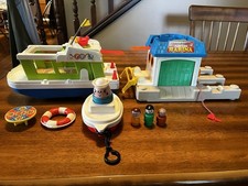 Antigo 1972 Fisher Price House Boat e 1987 marina flutuante comprar usado  Enviando para Brazil