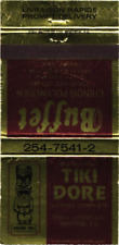 Montreal Quebec Canadá Tiki Dore Buffet Restaurante Capa Vintage Matchbook comprar usado  Enviando para Brazil