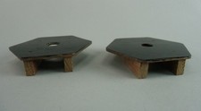 Placa de exibição japonesa suporte par tamanco hexágono preto Geta marrom vintage Kadai LW740, usado comprar usado  Enviando para Brazil