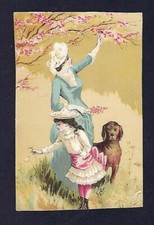 Usado, Cartão comercial vitoriano c1890, máquina de costura doméstica, senhora vitoriana, menina e cachorro comprar usado  Enviando para Brazil