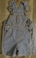 Macacão jeans listrado azul/branco bebê meninos Tommy Hilfiger tamanho 3-6m comprar usado  Enviando para Brazil