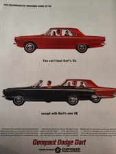 1964 LIFE anúncio anúncio anúncio compacto DODGE DART 6 ou novo V-8!, usado comprar usado  Enviando para Brazil