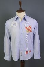 Camisa La Martina Buenos Aires azul quênia manga longa botão para baixo tamanho G, usado comprar usado  Enviando para Brazil
