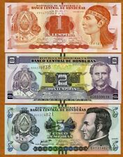 CONJUNTO Honduras, 1-2-5 Lempiras, 2016-2019, P-Novo, UNC comprar usado  Enviando para Brazil