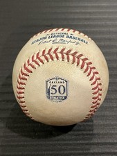 Bola usada jogo duplo logotipo 50º ano 9/2/18 Mariners@Athletics Mitch Haniger, usado comprar usado  Enviando para Brazil