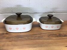 2 caçarolas vintage Corning Ware Forever Yours Pink Hearts 2 litros/1 litro comprar usado  Enviando para Brazil