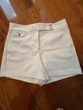 Shorts feminino Rachel Zoe cintura alta branco casual dourado elástico novo sem etiquetas - #77, usado comprar usado  Enviando para Brazil