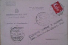 Cartolina ricevimento 1946 usato  Torino