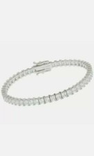 Pulseira de tênis de diamante simulada princesa quadrada folheada a ouro branco 14K 9,25 quilates comprar usado  Enviando para Brazil