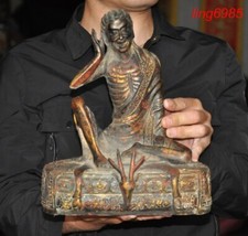 Usado, Templo do budismo tibetano bronze dourado Milarepa Arhat Buda passeio cabeça de veado estátua comprar usado Usado, Templo do budismo tibetano bronze dourado Milarepa Arhat Buda passeio cabeça de veado estátua comprar usado  Enviando para Brazil