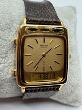 Usado, Relógio de quartzo masculino Seiko H249-5010 PDP analógico e digital tom dourado nova bateria comprar usado  Enviando para Brazil