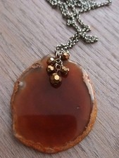 Agate slice necklace for sale  KIRKLISTON