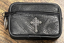 Porta-moedas/caixa cruz celta estanho real couro genuíno chaveiro vários bolsos, usado comprar usado  Enviando para Brazil