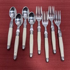 Usado, Garfos e colheres de chá de salada branca antiga JEAN DUBOST Laguiole França 8 peças SEM ABELHA comprar usado  Enviando para Brazil