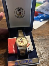 Vintage Disney Mickey Mouse Relógio Lorus Pulseira Elástica Tom Dourado Leia a Descrição, usado comprar usado  Enviando para Brazil