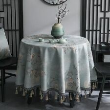 Usado, Toalha de mesa redonda clássica antimanchas capa de linho decoração de mesa de jantar comprar usado  Enviando para Brazil