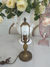 Abajur de mesa antigo Art Nouveau Boudoir base acabamento ferro fundido floral rosas swag comprar usado  Enviando para Brazil