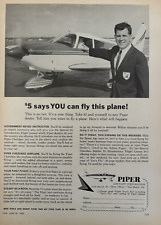 Piper Aircraft Corp 1965 Lock Haven Pa Piper Cherokee $5 Fly anuncio impreso vintage segunda mano  Embacar hacia Argentina