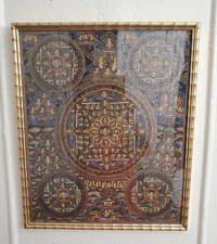 Mandala budista tibetana emoldurada arte Thangka – intrincado detalhe dourado em preto comprar usado  Enviando para Brazil